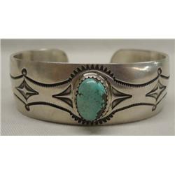 Native American Navajo Silver Turquoise Bracelet