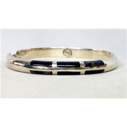 Mexican Taxco Silver & Lapis Inlay Bracelet
