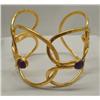 Image 2 : High Fashion Gold Overlay Bracelet With Amethysts