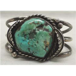 Native American Navajo Silver Turquoise Bracelet