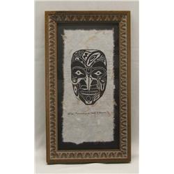 Original Block Print of 1st Nations Mask by Radock