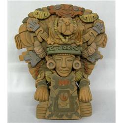 Mexican Clay Mayan Style Statue, MUST BE PICKED UP