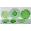 Image 1 : 6 Pc. Collection of Green Glass, Some Depression