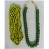 Image 1 : Collection of Green and Yellow Trade Beads