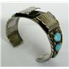 Image 1 : Native American Silver and Turquoise Watch Bracelet by Wayne C.