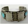 Image 2 : Native American Silver and Turquoise Watch Bracelet by Wayne C.