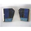 Image 1 : Native American Zuni Silver Inlay Earrings by Poyer