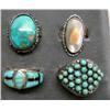 Image 2 : 13 Zuni & Navajo Silver Turquoise Coral MOP Rings