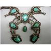 Image 2 : Native American Navajo Squash Blossom Necklace Natural Turquoise