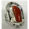 Image 1 : Native American Navajo Silver and Coral Ring