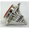 Image 2 : Native American Navajo Silver and Coral Ring