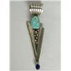 Image 1 : Native American Navajo Silver, Lapis, Turq. Pin