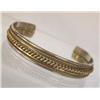 Image 2 : Native American Navajo Silver 14Kt Gold Bracelet