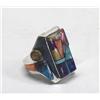 Image 2 : Native American Navajo Multi-Stone Inlay & Silver Ring