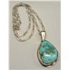 Image 1 : Native American Navajo Silver And Turquoise Necklace Hallmark