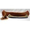 Image 1 : 3 Bark and Leather Canoe & Tipi Models - Bark & Leather