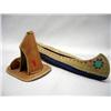 Image 2 : 3 Bark and Leather Canoe & Tipi Models - Bark & Leather