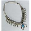 Image 1 : Native American Navajo Squash Blossom Necklace Nevada Turquoise