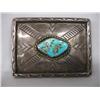 Image 1 : Native American Navajo Heavy Silver Turquoise Buckle