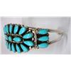 Image 2 : Native American Zuni Turquoise Silver Bracelet by P. Jones