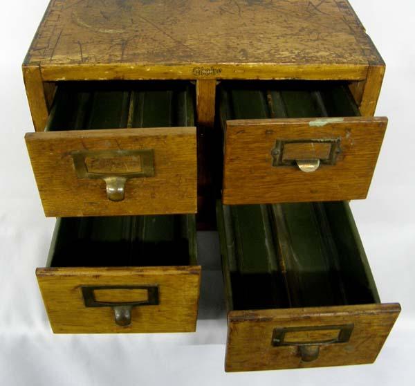 Antique Globe Wooden Library Card Catalog