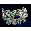Image 1 : Native American Navajo Turquoise and Jet Inlay Silver Bracelet