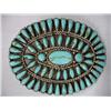 Image 1 : Native American Zuni Large Silver Cluster Turquoise Pin/Pendant