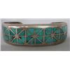 Image 1 : Vintage Native American Zuni 1960s Silver Turquoise Inlay Bracelet
