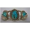 Image 3 : Native American Navajo Silver Turquoise Bracelet