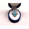 Image 1 : Native American Zuni Lone Mountain Turquoise Ring by H Coonsis