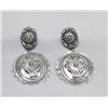 Image 1 : Native American Navajo Silver Earrings by Charlie