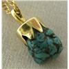 Image 2 : Native American 14K Gold Turquoise Necklace