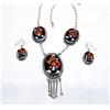 Image 1 : Native American Zuni Necklace &  Earrings by Estate