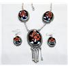 Image 2 : Native American Zuni Necklace &  Earrings by Estate