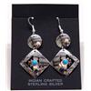 Image 1 : Native American Navajo Silver Earrings by Sandoval