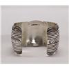 Image 4 : Native American Navajo Silver Bracelet by Carson Blackgoat
