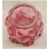 Image 3 : Cranberry Hand Blown Glass Ruffled Vase