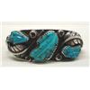 Image 2 : Native American Zuni Silver Turquoise Bracelet