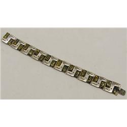 Sterling Silver Amber Link Bracelet