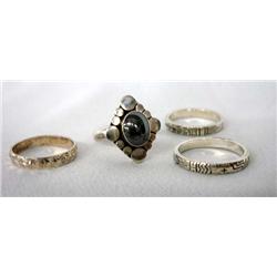 4 Southwest Design Silver Rings