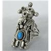 Image 1 : Native American Navajo Sterling Mudhead Kachina Ring w/Turquoise
