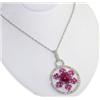 Image 1 : 14K White Gold, Ruby, Cabochon Ruby, Fancy Diamond Necklace