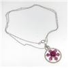 Image 2 : 14K White Gold, Ruby, Cabochon Ruby, Fancy Diamond Necklace