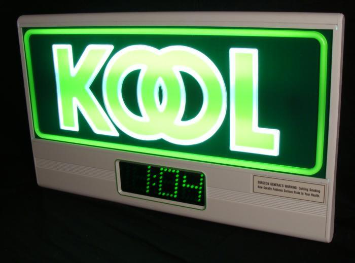 Kool Cigarette Advertising Sign w/ Clock 1993 MIB
