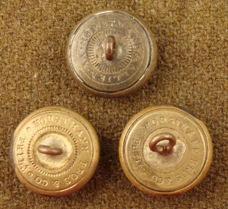 3 Civil War Buttons Horstmann Bros. & Co. ORIG