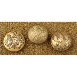3 Small Civil War Infantry Cuff Buttons ORIG