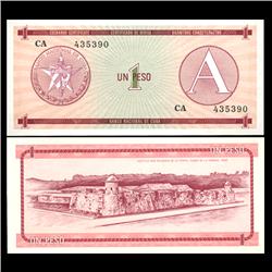 1985 Cuba 1p Foreign Exch Crisp Unc Note Series A (CUR-05958)