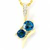 1.11ct London Bl Topaz Diamond 9k Gold Pendant (JEW-9275X)