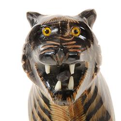 Water Buffalo Horn Scrimshaw Tiger   (CLB-130)