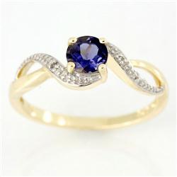 .62ct Natural Iolite Diamond 9k Yel Gold Ring (JEW-9417X)
